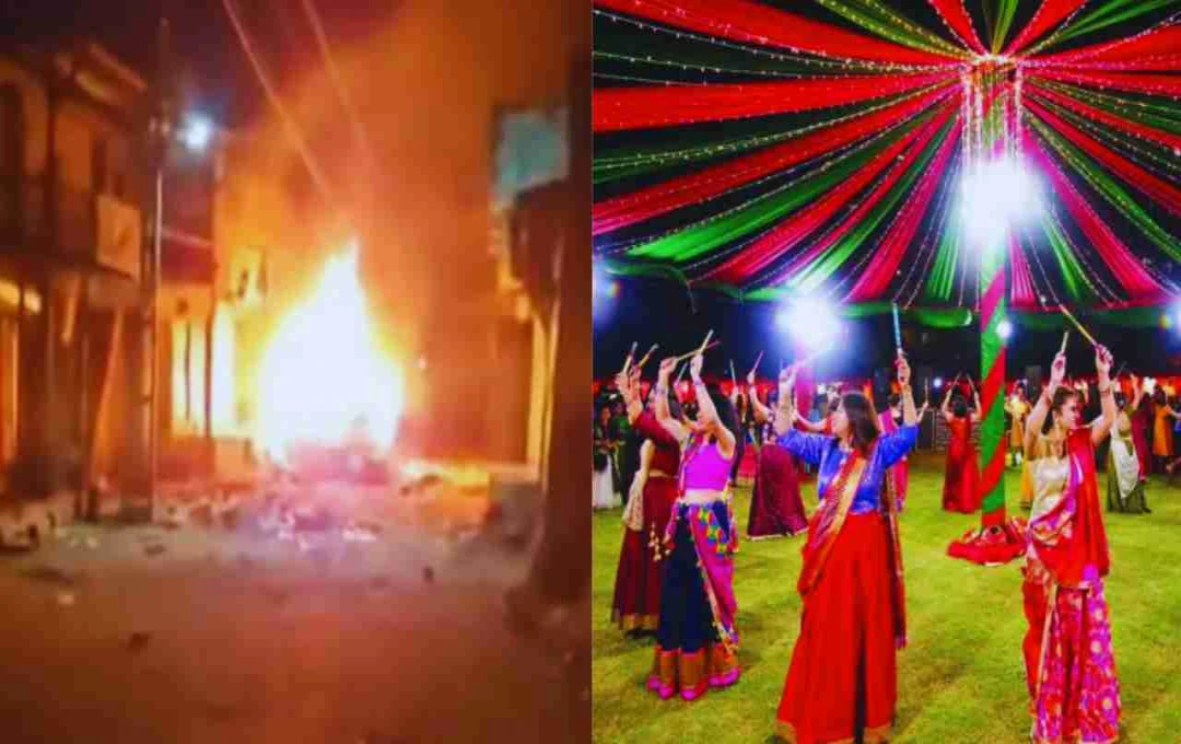 गांधीनगर हिंसा: गरबा उत्सव के बीच दो समुदायों में झड़प, दुकानों-गाड़ियों में आग