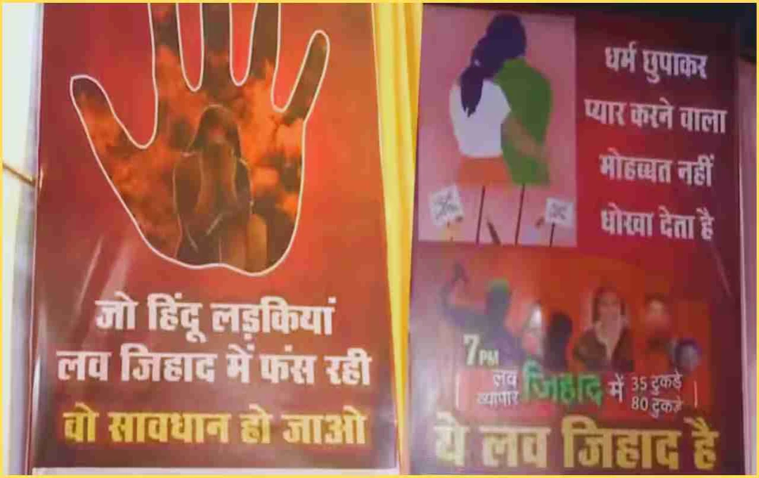 रायपुर गरबा पंडाल में 'लव जिहाद' जागरूकता पोस्टर, महिलाओं को सतर्क रहने की सलाह