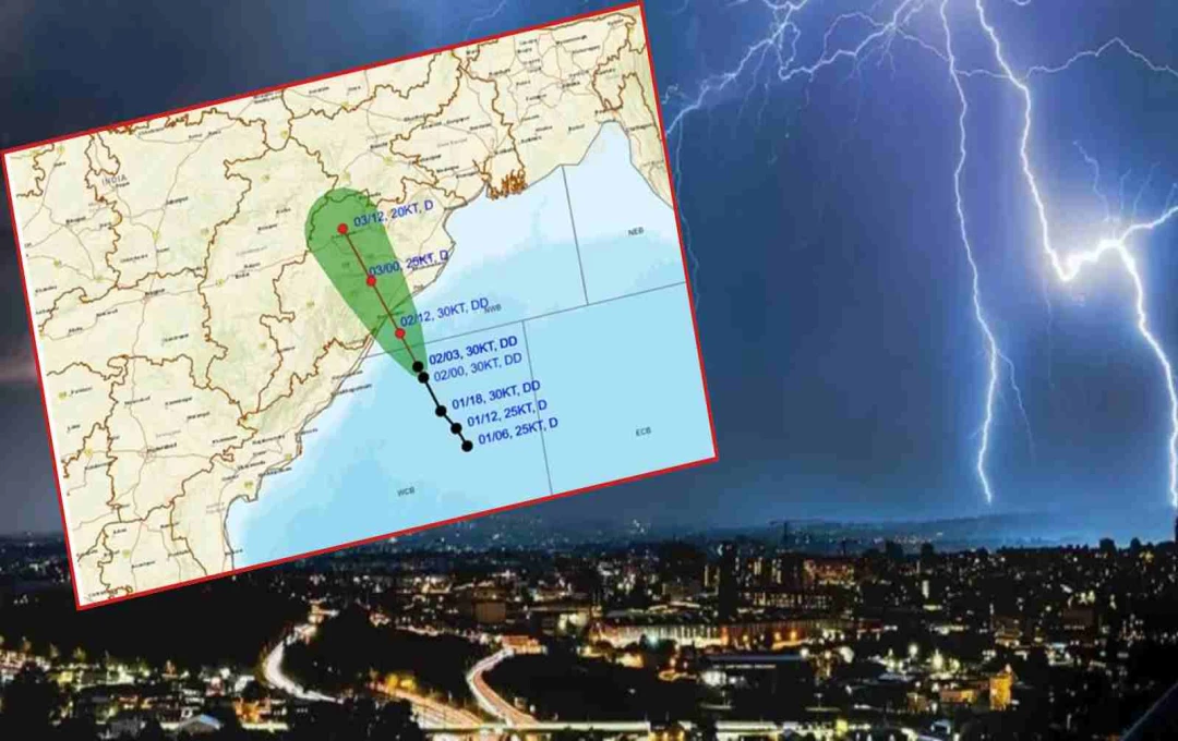 Odisha Braces for Heavy Rain and Strong Winds as Deep Depression Intensifies Over Bay of Bengal