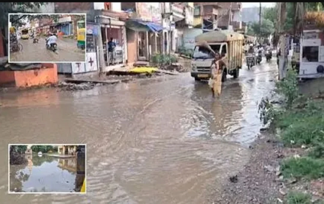 देवरिया में बेहिसाब बारिश: जनजीवन अस्त-व्यस्त, पानी में डूबी सड़कें