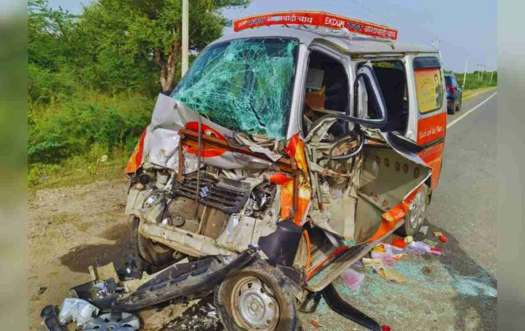 भीलवाड़ा NH-158 हादसा: ट्रेलर और कार की टक्कर में 2 की मौत, 3 घायल