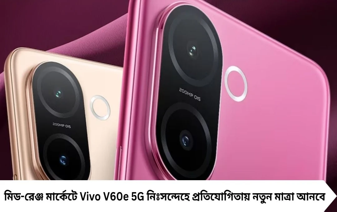 Vivo V60e 5G Launch: ২০০ মেগাপিক্সেল ক্যামেরা ও ৬,৫০০ mAh ব্যাটারি সহ লঞ্চ, দামে চমক