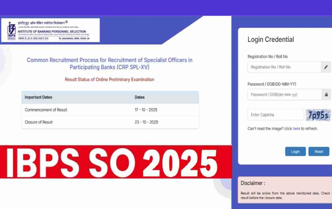 IBPS SO প্রাথমিক পরীক্ষার ফলাফল 2025 প্রকাশিত: 1007 জন নির্বাচিত