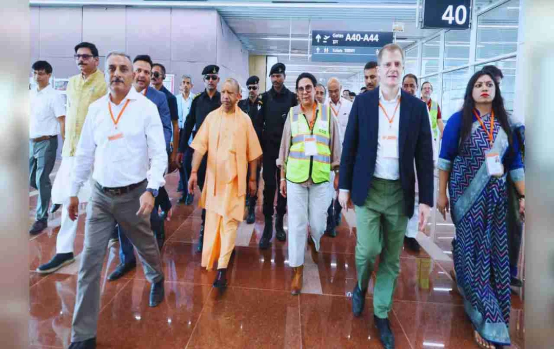 CM योगी ने जेवर एयरपोर्ट का किया निरीक्षण, अधिकारियों को दिए निर्देश