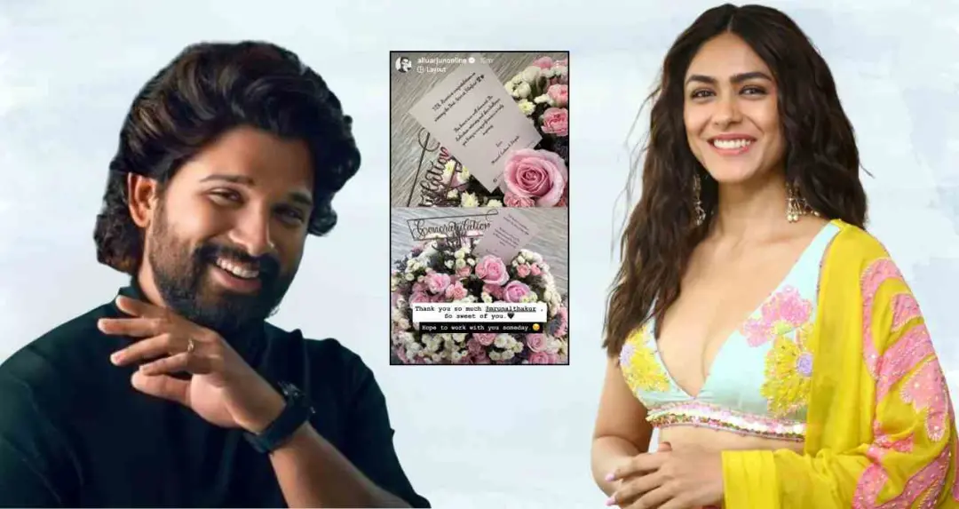 मृणाल ठाकुर ने अल्लू अर्जुन को भेजा गुलदस्ता और बधाई कार्ड, एक्टर बोले- 'साथ काम करेंगे'