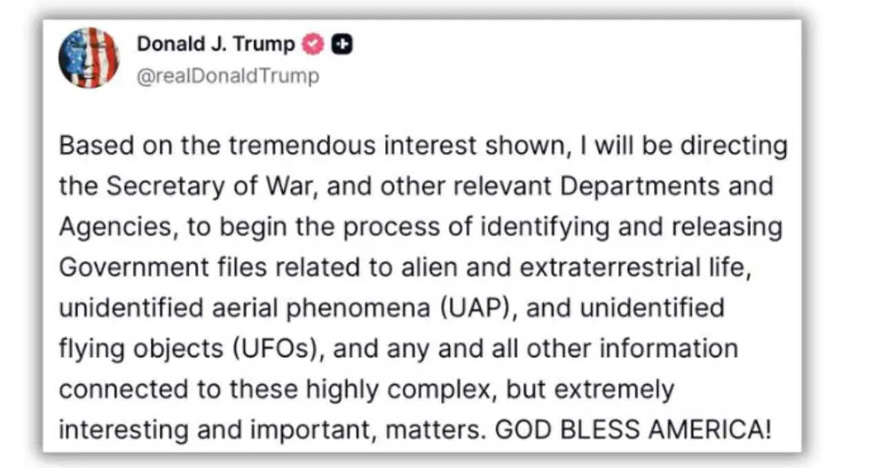 डोनाल्ड ट्रंप का बड़ा ऐलान! एलियन, UFO और UAP फाइलें अब जनता के लिए होंगी सार्वजनिक
