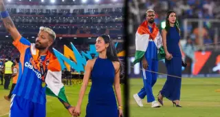 हार्दिक पांड्या की जीत के जश्न में रोमांस का तड़का, मैदान में ही नई गर्लफ्रेंड ने किया किस