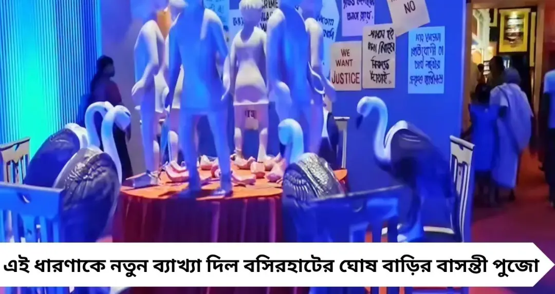 Basanti Puja 2026: উৎসবের আবহে প্রতিবাদের সুর—বসিরহাটে নারী নির্যাতনের বিরুদ্ধে থিমে অনন্য বাসন্তী পুজো
