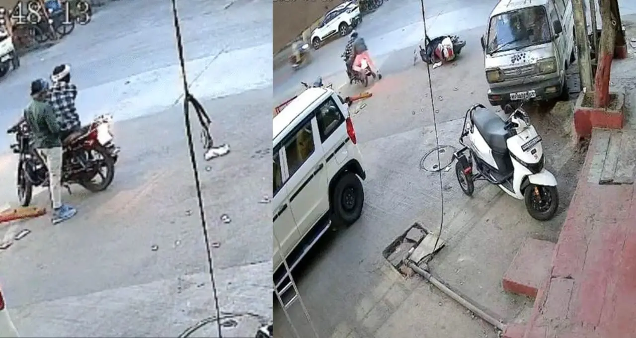 इंदौर में इंजीनियर से लूट की कोशिश: चाकू दिखाकर रोका, CCTV में कैद वारदात