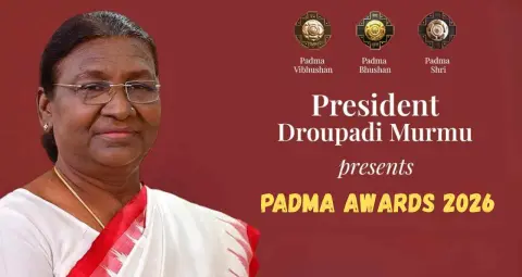 राष्ट्रपती द्रौपदी मुर्मू आज 66 व्यक्तींना वर्ष 2026 चे पद्म पुरस्कार प्रदान करण…