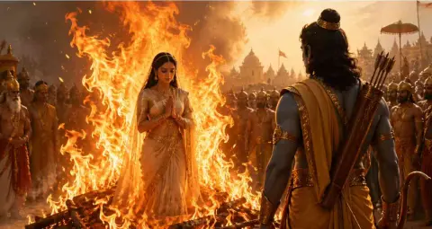 माता सीता की अग्निपरीक्षा का रहस्य: क्या रामायण में थीं दो सीता?
