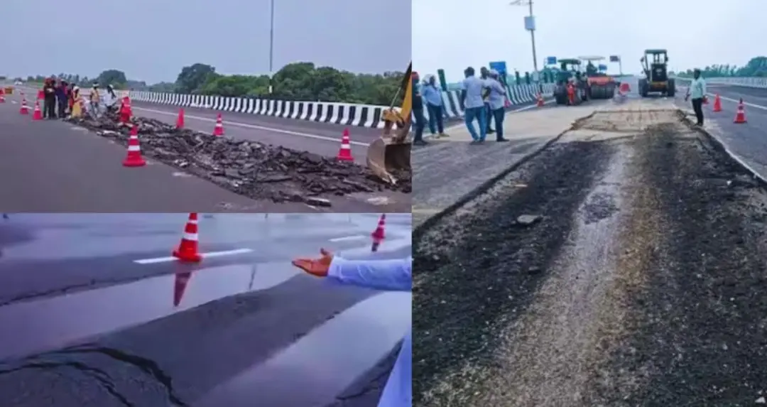 लखनऊ-कानपूर एक्सप्रेसवे रस्ता खचल्याप्रकरणी NHAIने तीन अधिकाऱ्यांना दोन वर्षांसाठी ब्लॅकलिस्ट केले