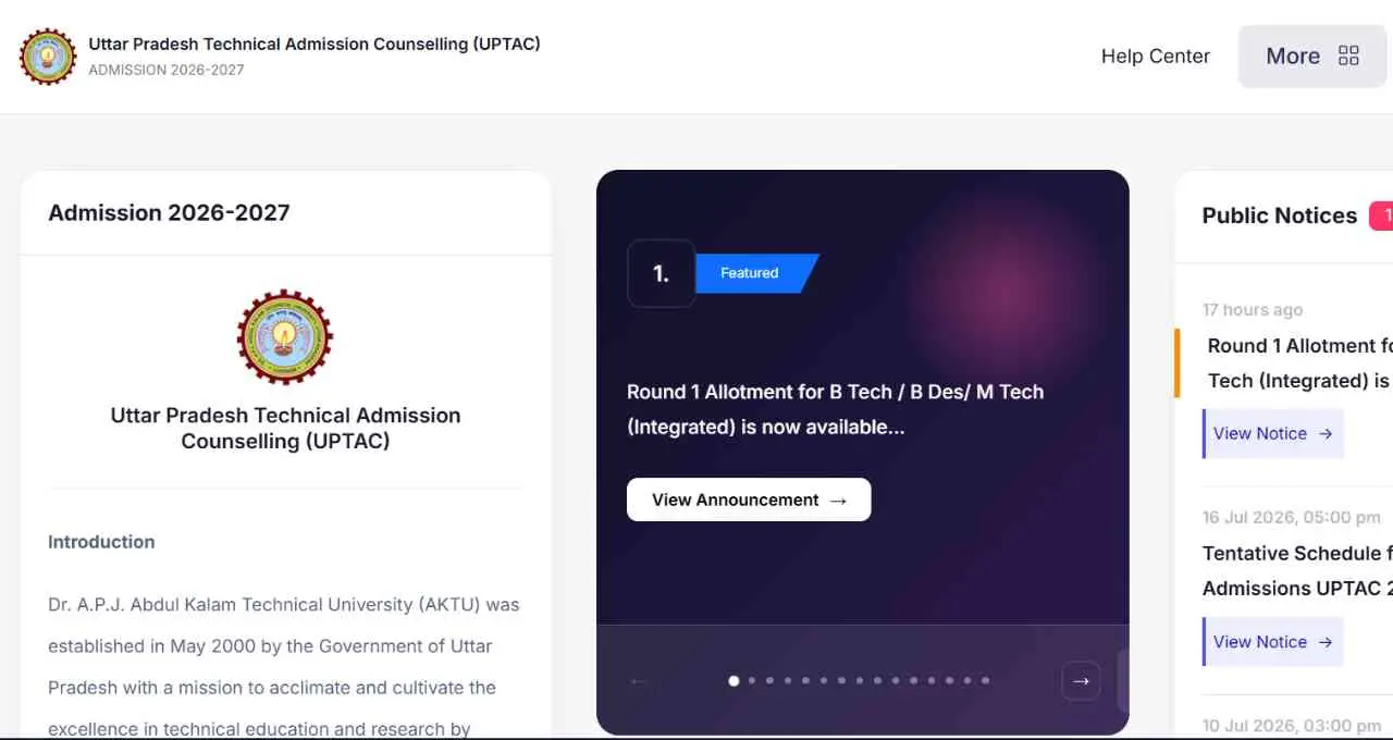 UPTAC Counselling 2026: राउंड-1 सीट अलॉटमेंट रिजल्ट जारी, 20 जुलाई तक करें सीट कन्फर्म