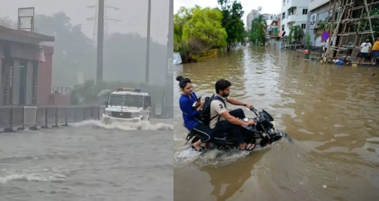 गुजरात में भारी बारिश और बाढ़ का कहर: खेड़ा में कार नाले में बही, 4 की मौत; अहमदाबाद में स्कूल बंद