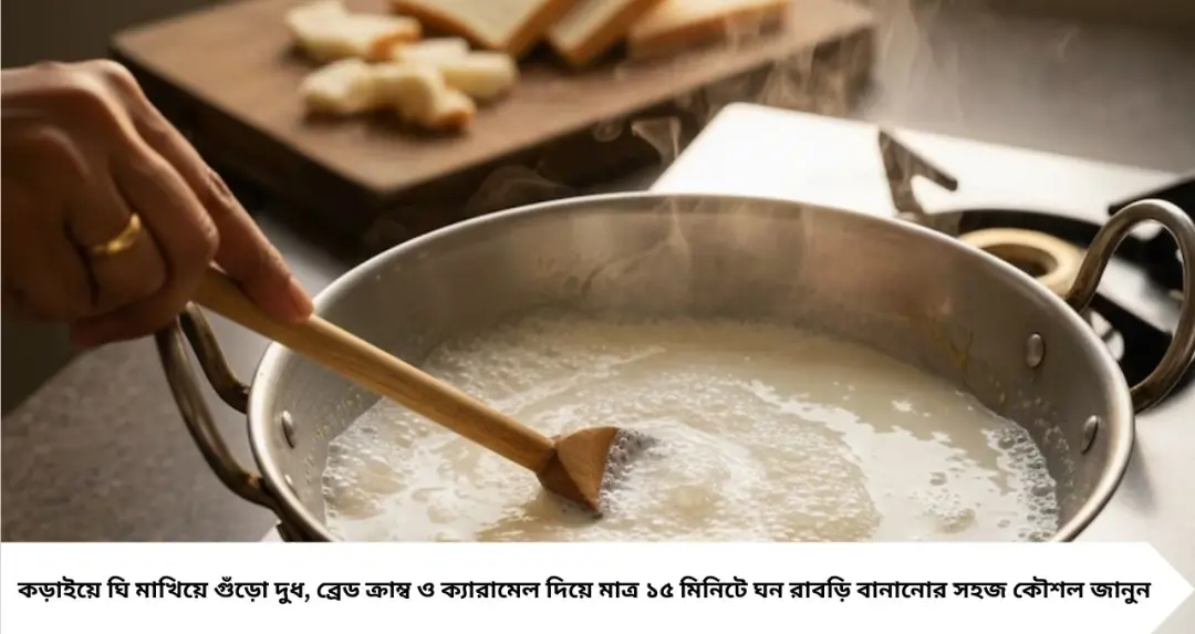 কড়াইয়ে দুধ জ্বাল দেওয়ার আগে মাখিয়ে নিন এই জিনিস, ঘণ্টার পর ঘণ্টা নয়! জন্মাষ্টমীতে ১৫ মিনিটেই বানান ঘন রাবড়ি