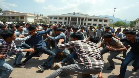 SFI-ABVP कार्यकर्ताओं में झड़प, 2 घायल पुलिस की मौजूदगी में लाठी-डंडों से हमला एक-दूसरे पर हमला करने के आरोप