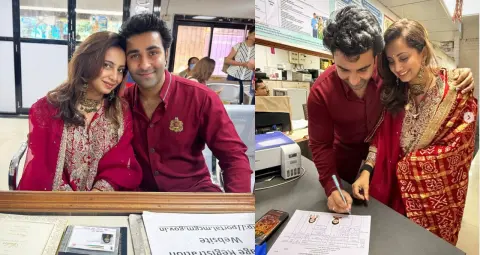 Aadar Jain और Alekha Advani ने डेढ़ साल बाद कराई शादी रजिस्टर, गणपति बप्पा से लिया आशीर्वाद