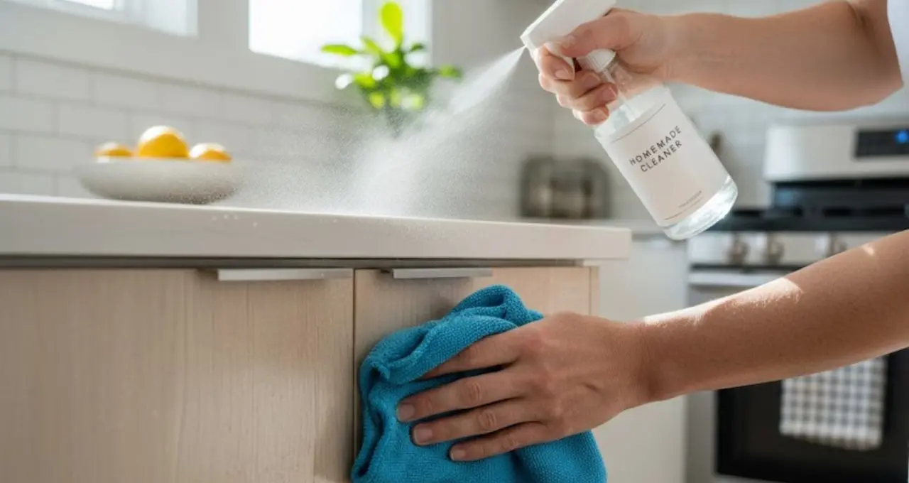 Kitchen Cabinet Cleaning Tips: তেল-চিটচিটে কাঠের ক্যাবিনেট পরিষ্কার হবে নিমেষে! জলে এই সাদা তরল মেশালেই ফিরবে ঝকঝকে চেহারা