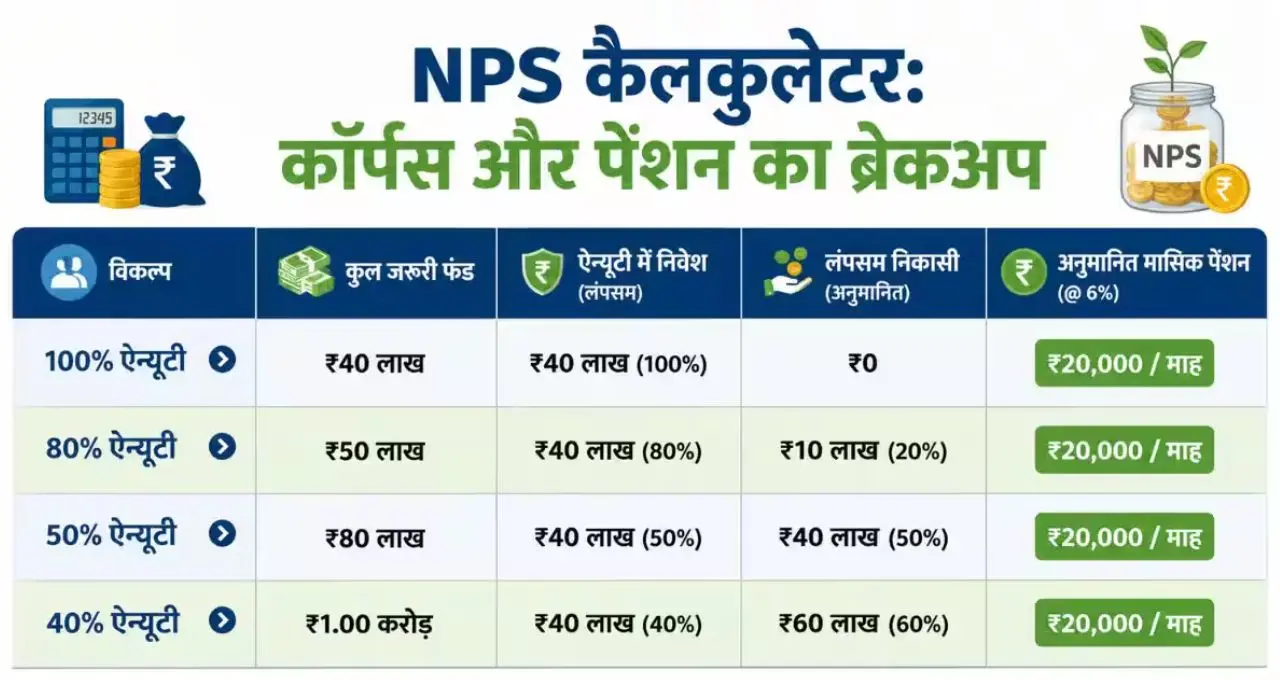 NPS Calculation: ₹20,000 मासिक पेंशन के लिए कितना निवेश जरूरी? 25 साल की उम्र से शुरू करें तो जानें पूरा गणित