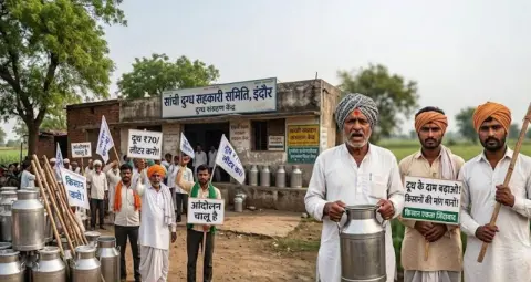 इंदौर में दूध के नए रेट पर किसान-विक्रेता आमने-सामने, 1 अक्टूबर से ₹65 लीटर घर पहुंच सेवा