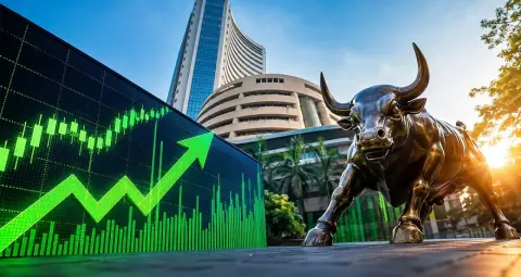 Share Market: सेंसेक्स 53 अंक चढ़ा, निफ्टी 22,577 पर; ट्रेंट और कोटक बैंक में जोरदार तेजी

