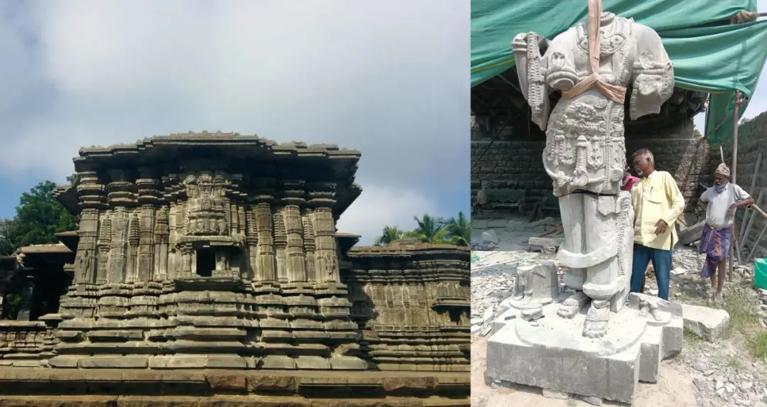 तेलंगाना के हजार स्तंभ मंदिर में द्वारपाल मूर्तियों का संरक्षण शुरू, ASI ने अपनाई पारंपरिक तकनीक