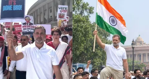 SIR के विरोध में विपक्ष का मार्च: राहुल-प्रियंका का धरना, तिरंगे को लेकर पुलिस से तीखी बहस; 10 घंटे के प्रदर्शन की पूरी कहानी