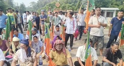 दक्षिण त्रिपुरा में भाजपा समर्थकों का हाईवे जाम, टीएमपी पर चुनाव बाद हिंसा के आरोप