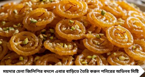 পনির আর খোয়া ক্ষীর দিয়ে বাড়িতেই বানান রসালো জিলিপি! বাইরে মুচমুচে, ভিতরে চিনির রসে ভরপুর, রইল সহজ রেসিপি
