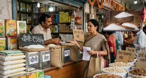 आगरा में चीनी के दाम में तेजी, 8 दिन में ₹10 प्रति किलो तक बढ़े भाव, दिवाली पर और महंगी होने की आशंका