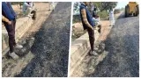 सुल्तानपुर में रातोंरात उखड़ी सड़क की पैचिंग, दुर्गापूजा से पहले निर्माण की गुणवत्ता पर सवाल; लोगों ने जांच की मांग की
