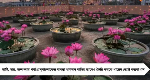 ছাদেই ফুটবে পদ্মফুল! মাটিতে মেশান ৩ উপাদান, সঠিক পরিচর্যায় পাত্র ভরে উঠতে পারে শতদলে
