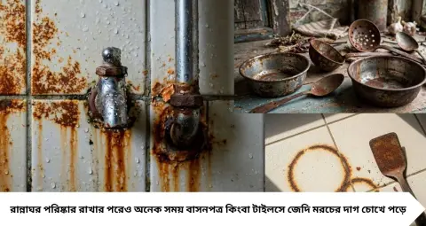 রান্নাঘরের মরচের দাগ তুলতে দামি ক্লিনার নয়, ভরসা রাখুন ঘরোয়া উপায়ে! লেবু-লবণ থেকে আলু, সহজ কৌশলে পরিষ্কার হবে বাসন ও টাইলস
