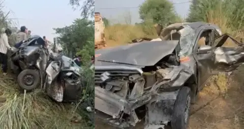 राजस्थान: खाटूश्यामजी से लौट रहे 6 दोस्तों की कार खाई में गिरी, 4 की मौत; टायर फटने से हादसे की आशंका