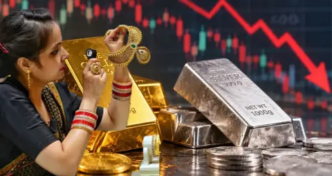 Gold Silver Price: दिल्ली में सोना 1,900 रुपये सस्ता, चांदी 5,500 रुपये टूटी, जानें गिरावट की बड़ी वजह