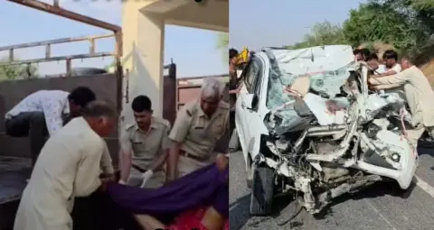 चूरू में भीषण सड़क हादसा, ट्रक से टकराई कार, एक परिवार के 5 सदस्यों समेत 6 की मौत