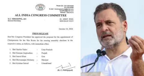 Congress War Room 2027: यूपी-पंजाब समेत 5 राज्यों में अध्यक्ष नियुक्त, पूर्व IAS कन्नन गोपीनाथन को बड़ी जिम्मेदारी