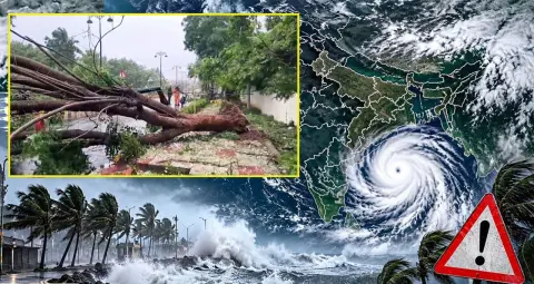 चक्रवात अर्नब का आंध्र प्रदेश में लैंडफॉल, 150 किमी की हवाओं से पेड़ उखड़े, सड़कें डूबीं