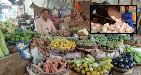 हांसी में सब्जियों की महंगाई से बिगड़ा घर का बजट, लहसुन 350 और प्याज 100 रुपये किलो पहुंचा

