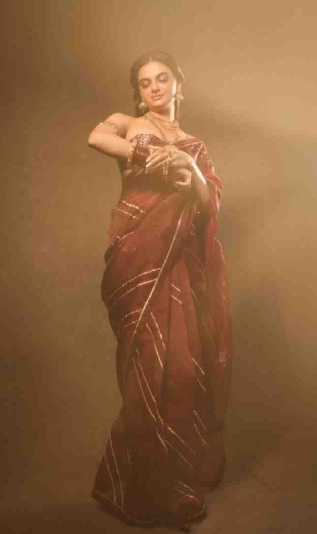 रुहानिका धवन का ग्लैमरस साड़ी लुक