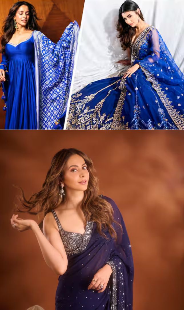 नवरात्रि के तीसरे दिन दिखना है रॉयल? इन एक्ट्रेसेज से लें Blue Outfit Ideas