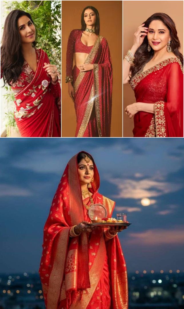 करवाचौथ पर पहनें सुर्ख लाल साड़ी, बॉलीवुड हसीनाओं से लें 6 स्टाइलिंग आइडिया